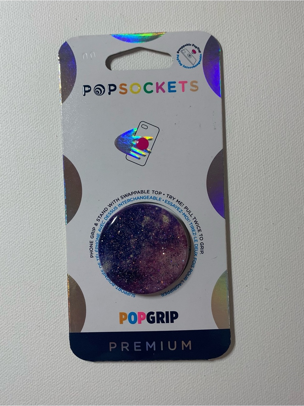 Brand new Purple Galaxy pop grip premium popsocket